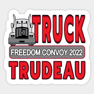 TRUCKERS FOR FREEDOM -TRUDEAU RESIGN SAVE CANADA FREEDOM CONVOY 2022 TRUCKERS RED Sticker